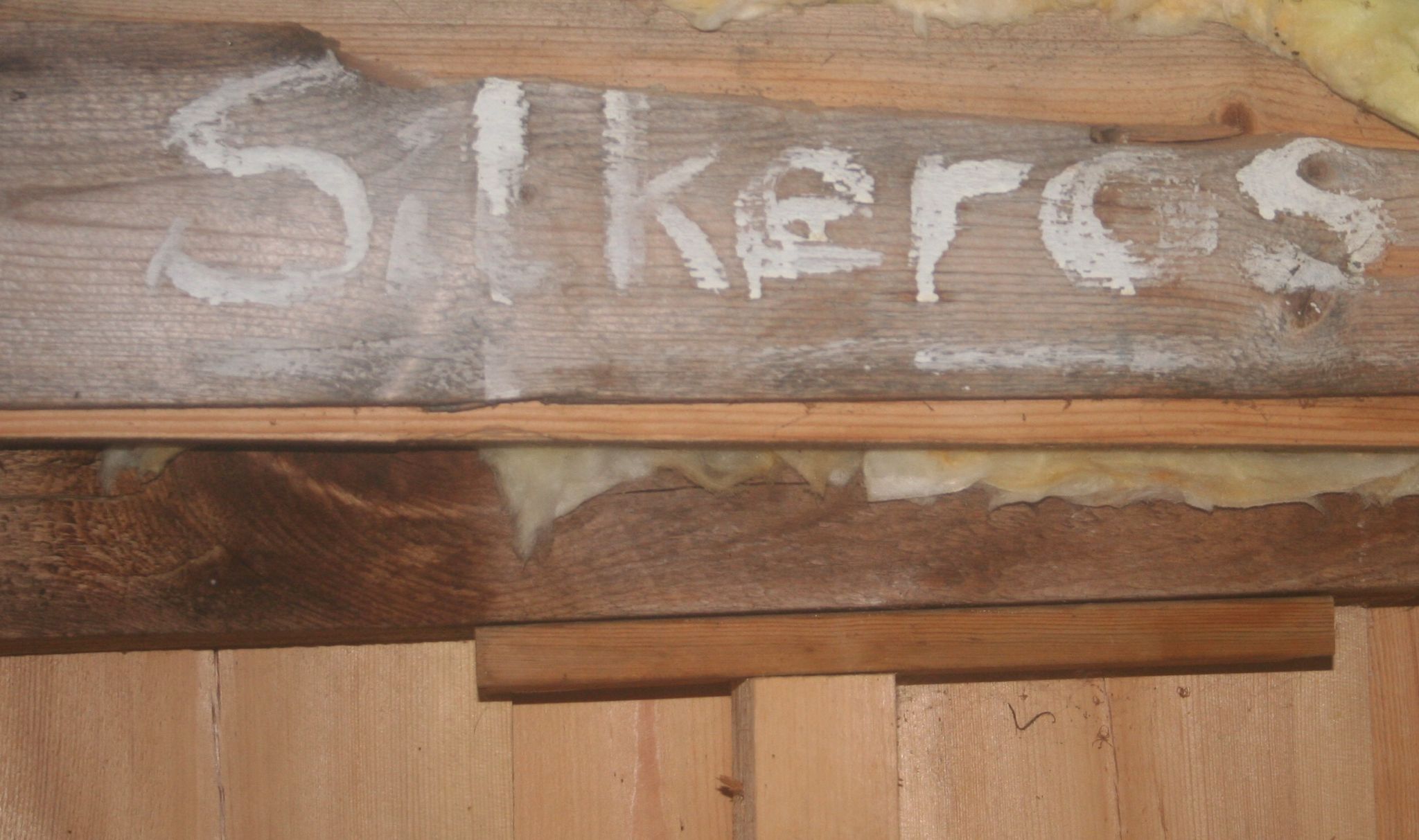 Het originele bordje van de hut - de naam van een koe